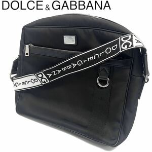 【送料無料】【新品】DOLCE&GABBANA ドルチェ&ガッバーナ ショルダーバッグ　黒　ブラック　ナイロン　ロゴ　ドルガバ　カバン　プレート