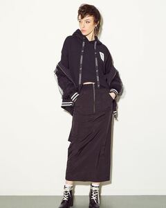 ヴィヴィアンタム Vivienne Tam _V3 High count Taslan Skirt ハイウエスト カーゴ ロング スカート 38 M 新品タグ付き