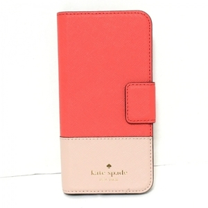 ケイトスペード Kate spade 携帯電話ケース/スマホカバー 8ARU1645 - PVC(塩化ビニール) レッド×ベージュ iPhoneケース/手帳型/iPhone7