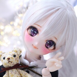 【シンティランテ】DDH-22 カスタムヘッド セミホワイト ソフビ盛り+ おまけ碁石アイ　MDD ドール 