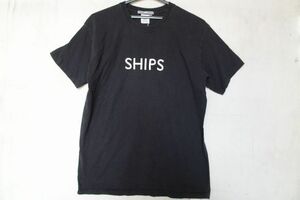 SHIPS/シップス/FRUIT OF THE LOOM/半袖Tシャツ/ブランドネームししゅう/シンプル/カジュアル/黒/ブラック/Mサイズ(7/23R6)