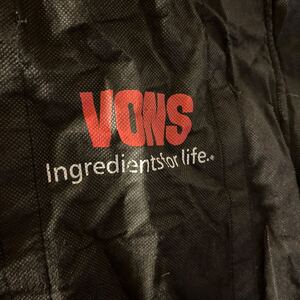 VONS 80s ブラック・トートバッグ　メイドCAL 大容量タイプ　素人のリペアー品　ヴィンテージトートバッグ　送料無料　良いやれ方極上