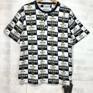 WEIRDO ウィアード WRD-18-SS-43 ヘンリーネック 半袖 Tシャツ SIZE: L ブラック/ホワイト MH632024101905