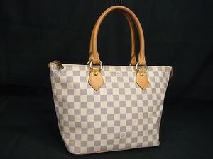 1円 LOUIS VUITTON ルイヴィトン N51186 ダミエアズール サレヤPM ハンドバッグ トート レディース アイボリー系 FE6540