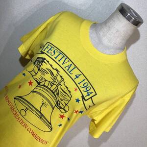 B386■USA製古着★90s/FESTIVAL 4/1994★レモンイエロー/Tシャツ■