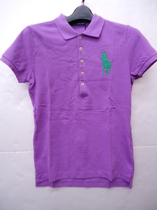 【KCM】ralph-60-M■新品■【RALPH LAUREN/ラルフローレン】THE SKINNY POLO　レディース　半袖ポロシャツ　M　パープル系