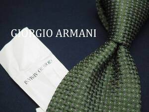 訳あり未使用品【GIORGIO ARMANI ジョルジオアルマーニ】 C1917 オリーブ系 SILK ブランド ネクタイ 古着 良品