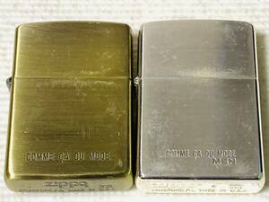 ■1円〜■【Zippo】 COMME CA DU MODE ジッポー 1997年〜2000年 コムサデモード 2個まとめ売り オイルライター 着火未確認 金 銀