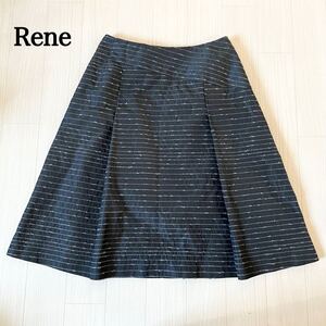 【1000円スタート！】ルネ　rene スカート　フレア　ボーダーストライプ