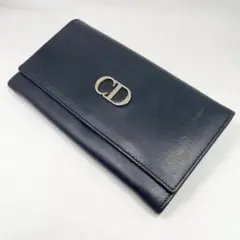 【希少】Dior 長財布　CD金具　レザー　ネイビー　ビンテージ　レア