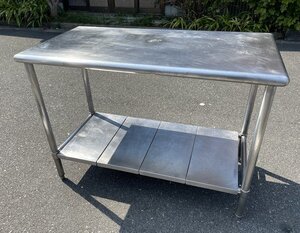 §綺麗【ステンレス 作業台 調理台 間口120×奥行60×高さ84.5cm 2段 】厨房用品 業務用品 キッチン用品 P09047