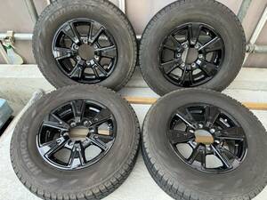 送料無料 195/80R15 HANKOOK WINTER RW06 19年 7~8mm タイヤ付きアルミホイール PCD139.7　4本セット