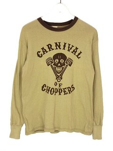 フリーホイーラーズ FREEWHEELERS L/S Tee CARNIVAL CHOPRERS プリント 長袖 カットソー グレージュ ロンT トップス