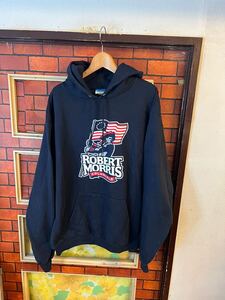 スウェットパーカー チャンピオン　ROBERTMORRIS colonials サイズL ECO 紺系　アメリカ古着