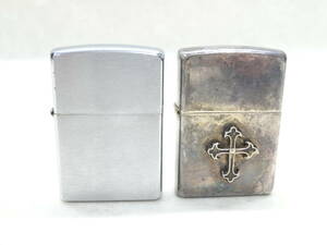 ☆火花OK☆#31363 Zippo/ジッポ 2003年製&2002年製 シルバーカラー ライター 2点セット 現状品