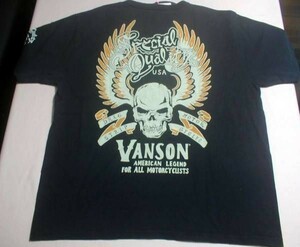 b新品、VANSON 半袖Ｔee ドクロBACK