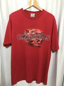 Genuine Merhandise MLB CARDINALS print T shirt カージナルスプリントT USA古着　L size レッド　スタジアム