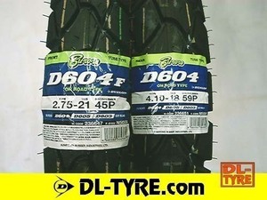 [前後セット] DUNLOP 新品 D604 2.75-21 4.10-18 [TS DT XL]