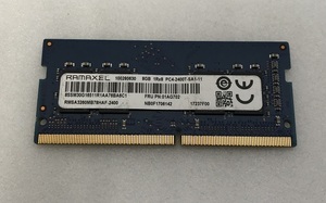 RAMAXEL PC4-2400T-SA1-11 8GB DDR4 ノートパソコン用メモリ DDR4-19200 8GB 260ピン DDR4-LAPTOP RAM 中古品動作品