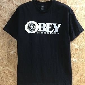 OBEY RECORDS オベイ Tシャツ L shepard Fairey シェパード フェアリー