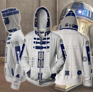 R2-D2 3Dプリントカーディガンコスプレパーカー XL