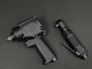 【有名メーカー同等品】 1/2インパクト、3/8ラチェットセット　☆Black Edition 本格プロ仕様 小型・軽量・高性能