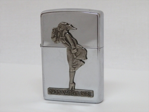 ◆◇Zippo ジッポー 1935 VARGA GIRL 1993年製 バルガガール 立体 メタル貼り シルバー 銀 オイル ライター火花確認済 ◇◆