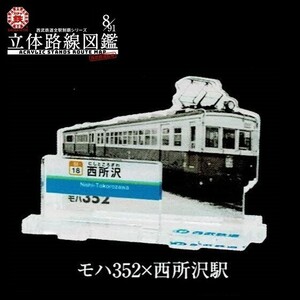 西武鉄道全駅制覇シリーズ 立体路線図鑑 第1弾 「モハ352×西所沢駅」 ／ ビーム ◇ ガチャ鉄 アクリルスタンド