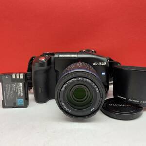 □ OLYMPUS E-330 ボディ デジタル一眼レフカメラ ZUIKO DIGITAL 40-150mm F4-5.6 レンズ シャッター、フラッシュOK バッテリー オリンパス