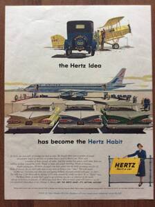 即決【mid-century advertising/LIFE/POST/広告828】HARTZ/ハーツ/レンタカー/自動車/ミッドセンチュリー/アメリカンカルチャー