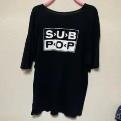 サブポップSUBPOPビッグTシャツ　両面プリントXL位LENEWBIGTEE