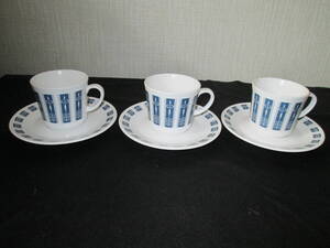 ノリタケ JAPAN PACIFIC 9010 カップ＆ソーサー 3客 NORITAKE PROGRESSION CHINA