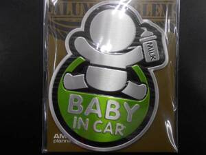 新品／BABY　IN　CAR　ベビー　イン　カー　アルミエンブレム　クリックポスト可