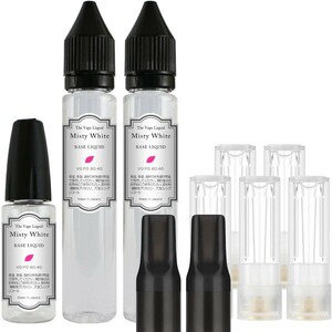 ■送料無料■ 電子タバコ用 カプセル型カートリッジ 808X 5本 & 85ml ベースリキッド 60:40 VAPE MistyWhite