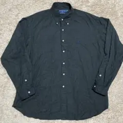 RalphLauren BLAKE シルクシャツ ブラック BD 90s XXL