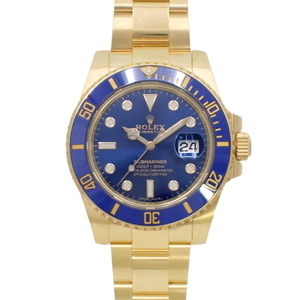 【保証書付】 ロレックス 116618LB サブマリーナ YG ランダム番 腕時計 2019年1月購入 ブルー ゴールド メンズ 40802082187【アラモード】