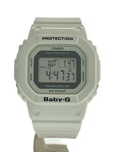 CASIO◆ソーラー腕時計_BABY-G/デジタル/ラバー/WHT/WHT/SS