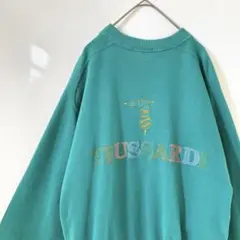 vintage TRUSSARDI スウェット バック刺繍ロゴ　古着