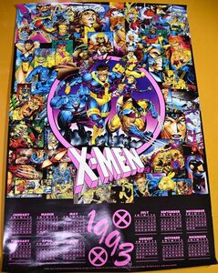 X-MEN Xメン◆カレンダー◆平成5年1993年◆サイズ 610×910mm◆マーベル・コミック