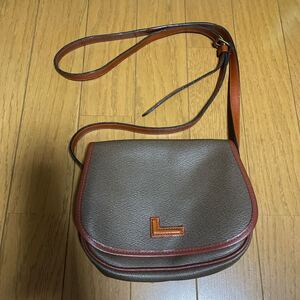 ランセル ショルダー バッグ ブラウン レザー 斜め掛け ポシェット LANCEL