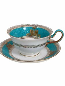 5　WEDGWOOD ウェッジウッド コロンビア 金彩 カップ ソーサー グリーン コーヒーカップ １客