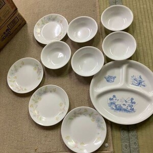 戸0809 CORELLE 仕切り皿　コレール食器 プレート 小皿 洋食器 大皿 中皿 10枚セット