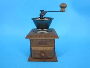 カリタ　Kalita　コーヒーミル　手動　ハンドル　木製　レトロ　アンティーク　現状品　（中　MLK7