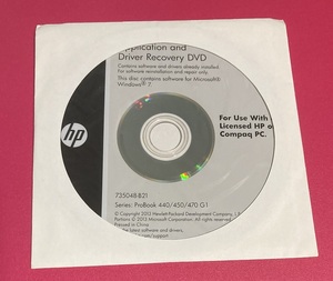 HP　Compaq　ProB00k440/450/470G1　用　ドライバーリカバリー用DVD