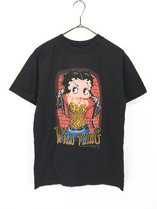 レディース 古着 00s BETTY BOOP ベティ ブープ 「WILD THING」 BIG プリント Tシャツ S 古着