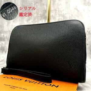 ■良品■鑑定済 LOUIS VUITTON ルイヴィトン タイガ バイカル アルドワーズ メンズ セカンドバッグ 黒系 アルドワーズ クラッチバッグ 高級