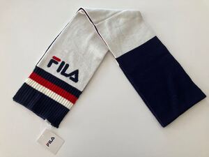 ◯FILA(フィラ)ロングマフラー/ ホワイト×ネイビー