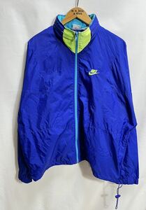 ■ 90s 90年代 ビンテージ NIKE ナイキ 1991 TOUR DU PONT STAFF デュポン スタッフ フード収納 ナイロン ジャケット アメカジ ブルー ■