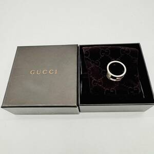 【MSE-234】1円～ グッチ　GUCCI 指輪 リング カットアウト　925刻印 #18 Gロゴ 箱、ブランド アクセサリー 保存袋有 中古 保管品