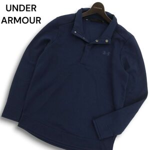 UNDER ARMOUR GOLF アンダーアーマー ゴルフ 裏起毛★ ストームスナップ モック 長袖 ポロシャツ Sz.XL　メンズ 紺 大きい　C4T08122_9#B